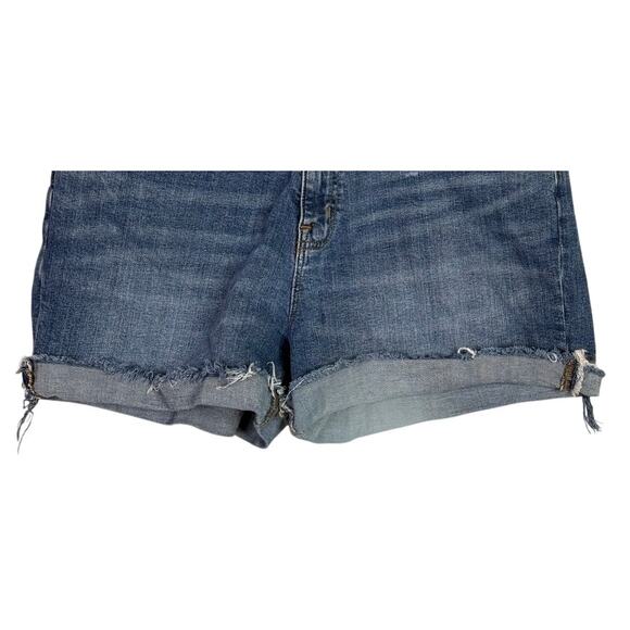 J. Crew High Waisted Cotton Distressed Raw Hem Cut Off Denim Shorts 30 Blue - Picture 3 of 15